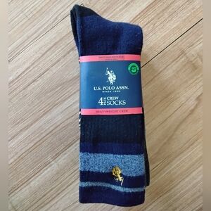 U.S. Polo Assn. Men's Navy and Gray Crew Socks